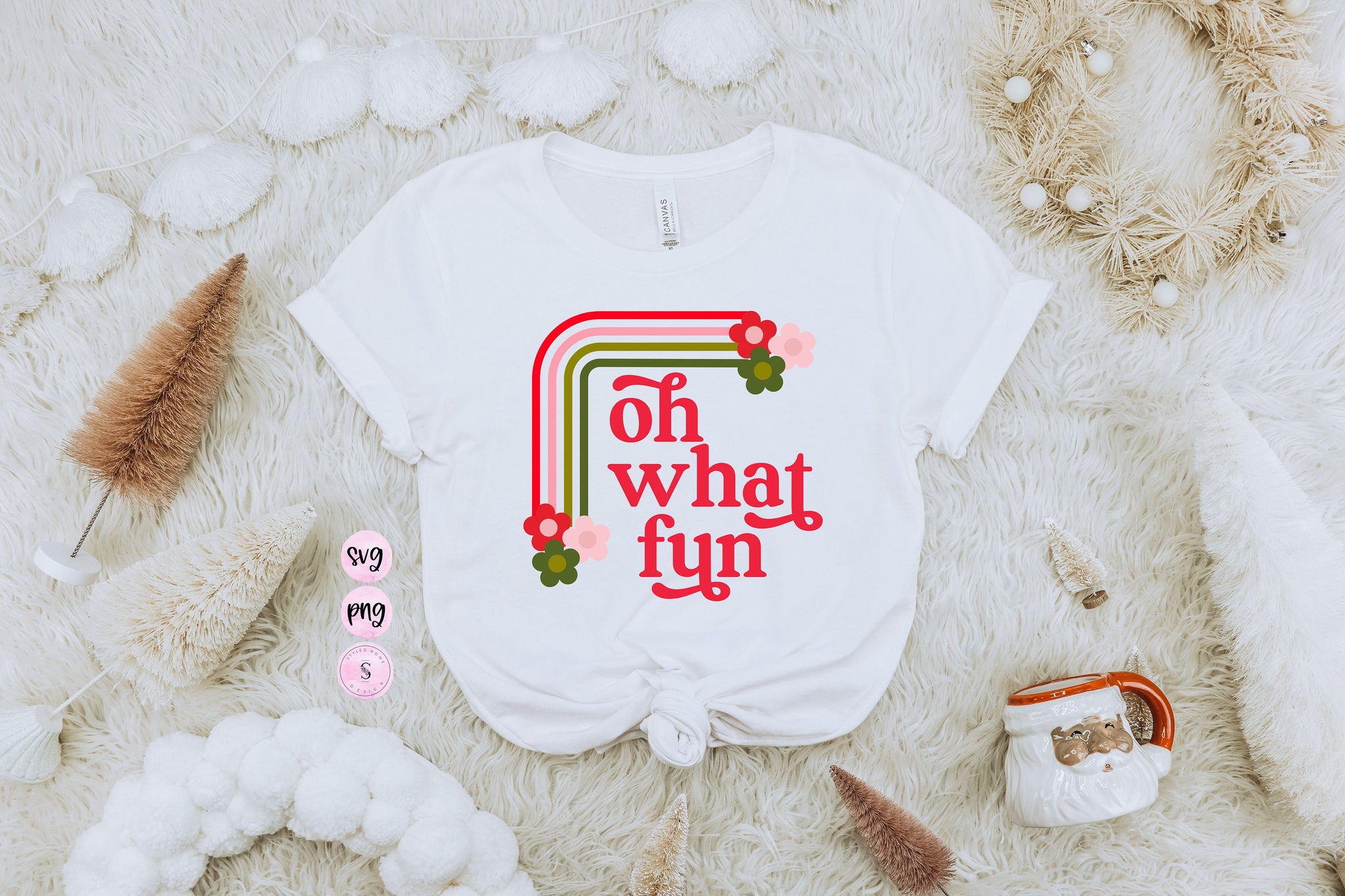 Oh What Fun, Retro, Team Nice Naughty, Don't Get Your Tinsel in a Tangle Christmas, Svg Cut File, Cricut  PNG Sublimation