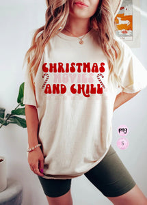 Christmas Movies and Chill PNG, Retro Christmas, Checkered Christmas, Retro Santa Png, Holidays, Printable PNG, Sublimation Design