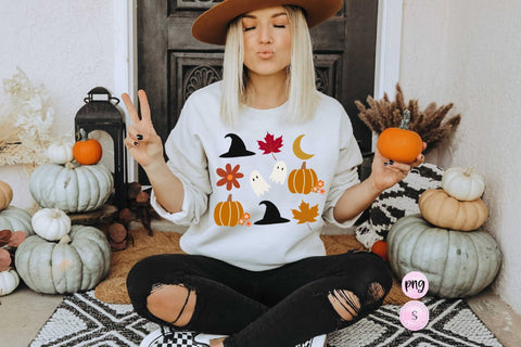 Halloween png, Fall Spooky Vibes, Pumpkin Season png, Sweater Weather, Thankful, Pumpkin Spice Coffee, Retro fall, PNG, Sublimation Design