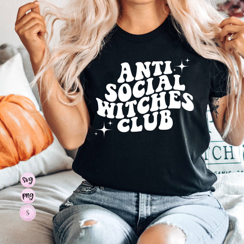 Anti Social Witches club png, Fall png, Sweater Weather, Thankful, Pumpkin Spice Coffee, Retro fall, PNG, Sublimation Design