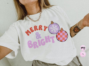 Merry and Bright PNG-Christmas Sublimation Digital Design Download-Santa claus png, groovy Santa png, groovy Christmas png, boho Santa png