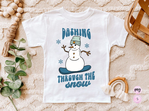 Dashing Through the Snow PNG-Christmas Sublimation Digital Design Download-santa claus png, santa on skateboard png, skater santa png file