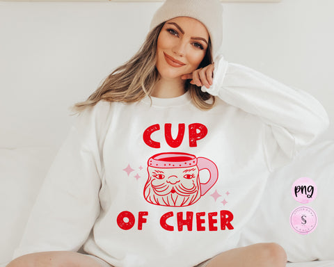 cup of cheer png, retro santa mug png,  Mama Claus, PNG Sublimation, christmas transfer png