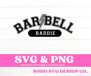 Barbell Baddie svg png, Gym Rat, Gym Svg, Workout svg, Fitness svg, Girls who lift svg, Leg day svg, Barbell Baddie svg