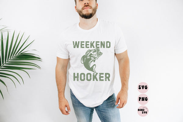 Weekend Hooker SVG Design, Fishing Svg Cut File, Lake Svg, Bass Fish svg, Dad Fishing shirt svg, Vinyl Decals Svg Design, Cricut Downloads