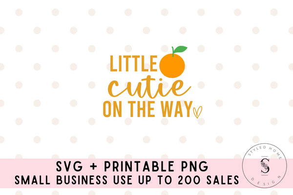 Little Cutie on the Way, Pregnancy Announcement Svg, Baby Shower, Spring Summer SVG Cut File, Printable PNG, Silhouette, Cricut, Sublimation